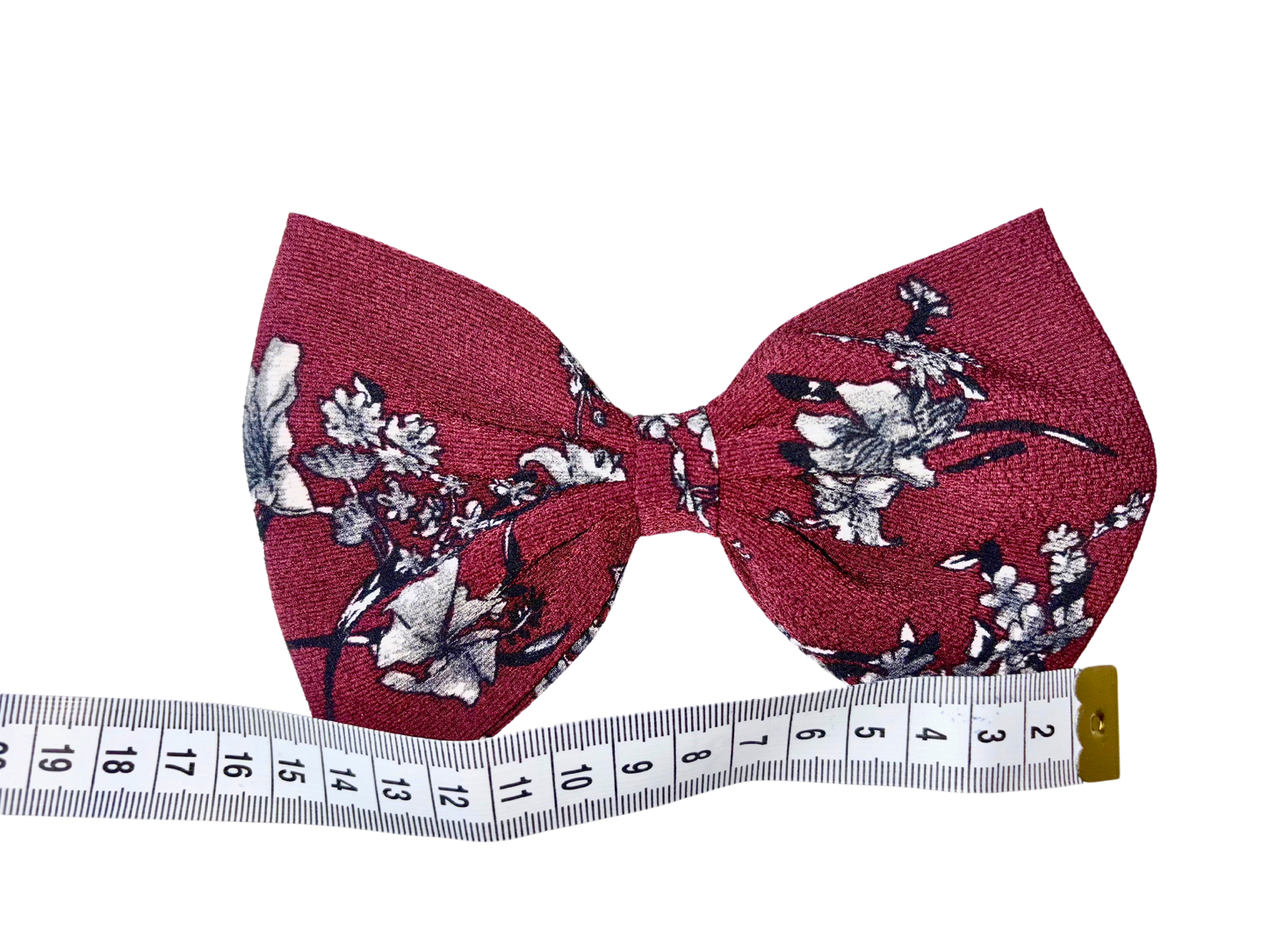 Classic Maroon Hair Bow - Floral and Plain Variations