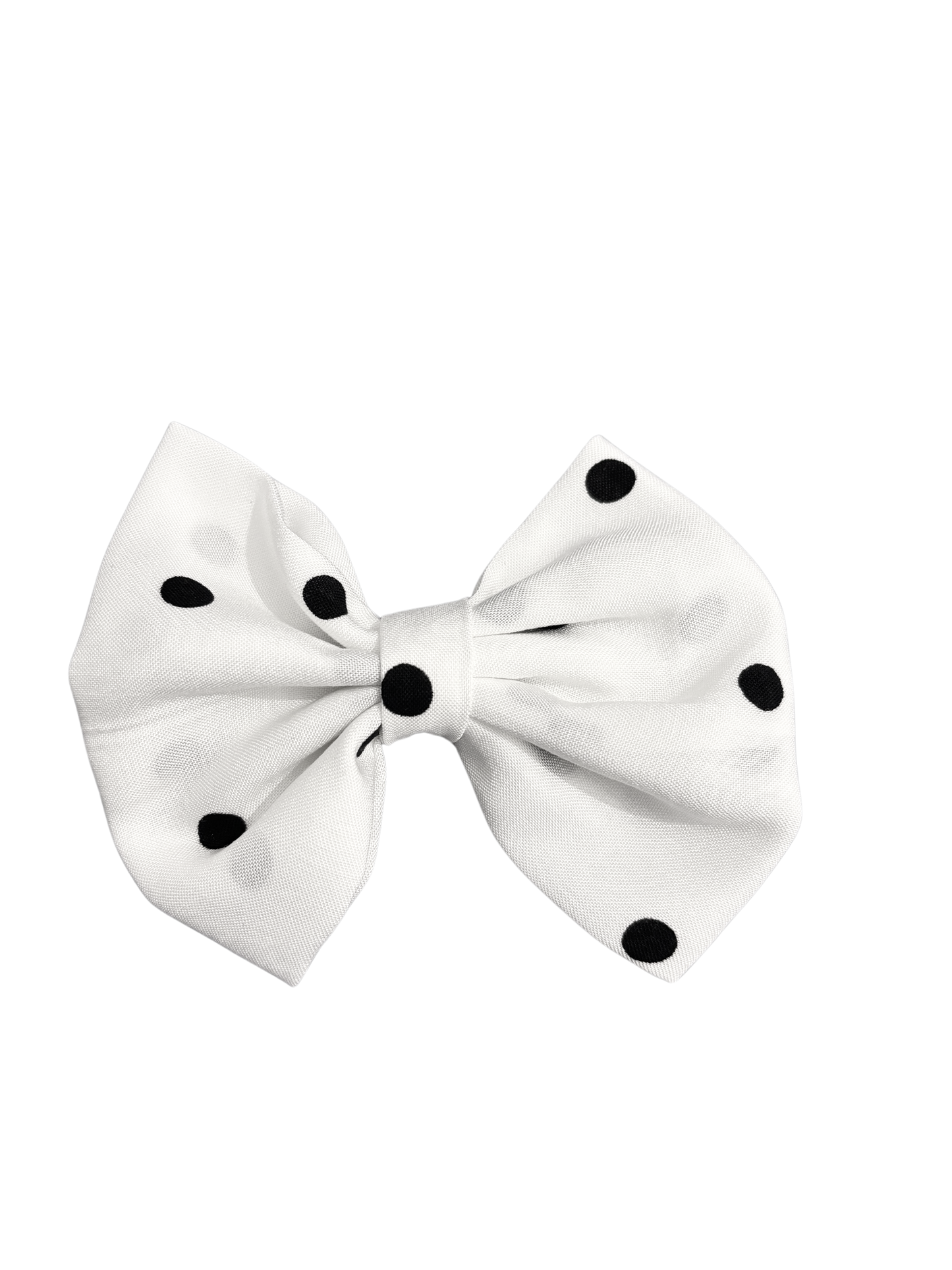 Cute Polka Dot Hair Bows - Black Dots on White