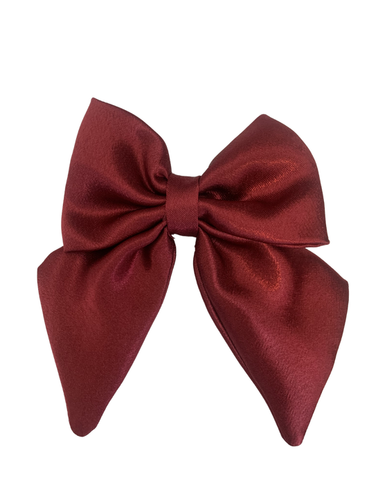 Exquisite Maroon Shiny Hair Bow