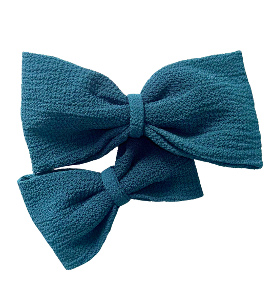 Cute Pair of Hair bows - Dark Green