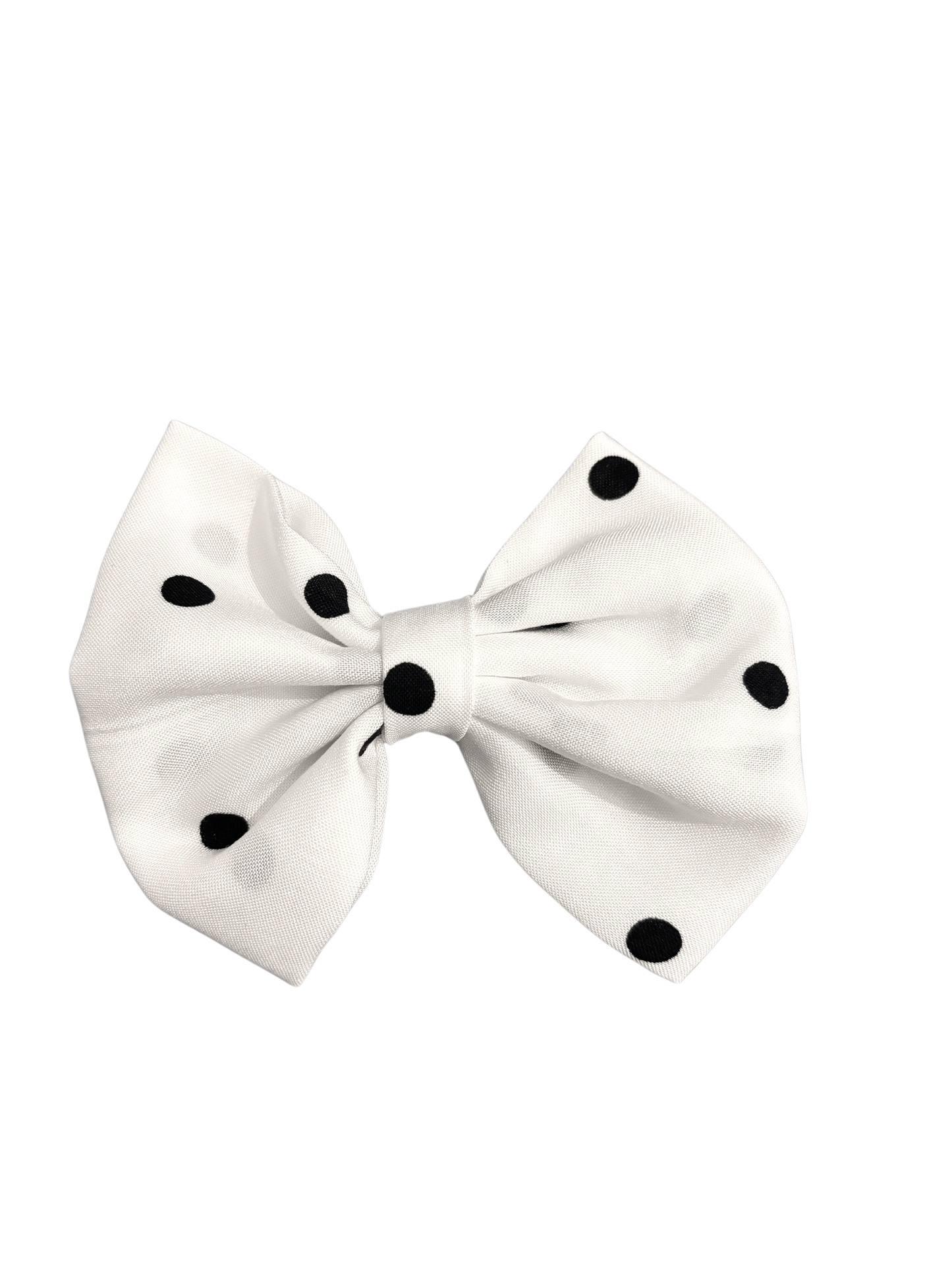 Cute Polka Dot Hair Bows - Black Dots on White