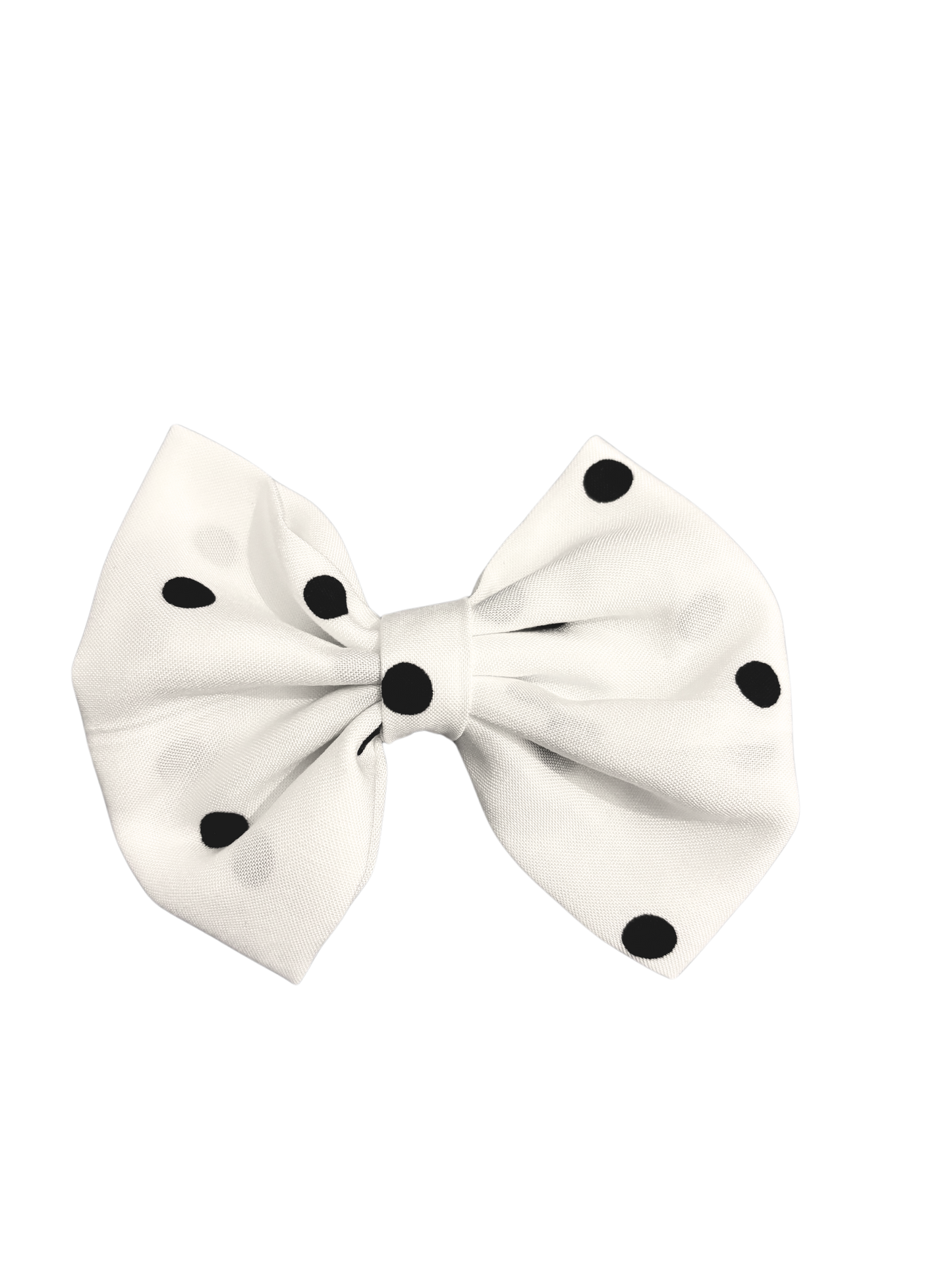 Cute Polka Dot Hair Bows - Black Dots on White