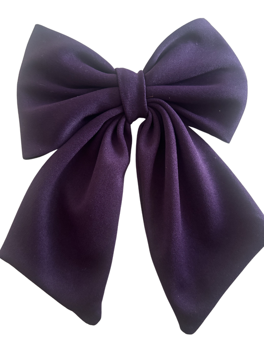 Classic Deep Purple Hair Bow